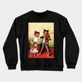 Musical Cat Family by Louis Wain Crewneck Sweatshirt